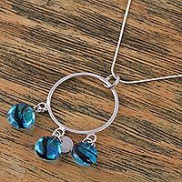 Dichroic art glass pendant necklace