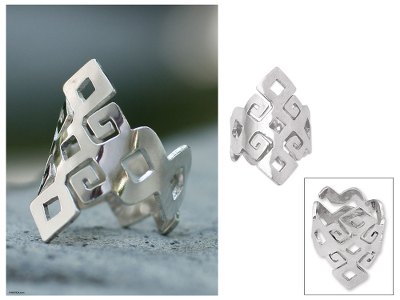 Hand Crafted Modern Sterling Silver Band Ring