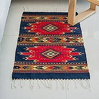 Zapotec wool rug,
