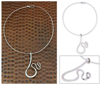 Sterling silver choker, Huasteca Paths