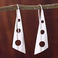 Featured review for Silver drop earrings, Taxco Modern