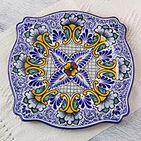 Ceramic serving plate Imperial Blooms Mexico