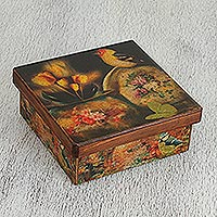 Decoupage tea box Still Life Mexico