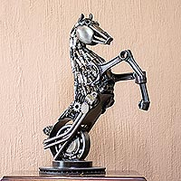 Auto parts sculpture Moto horse Mexico