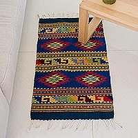 Zapotec wool rug,