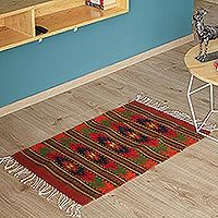Zapotec wool rug,