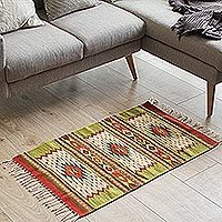 Zapotec wool rug,