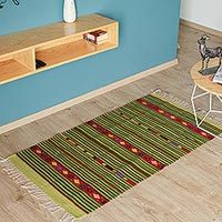 Zapotec wool rug,