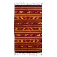 Zapotec wool rug,