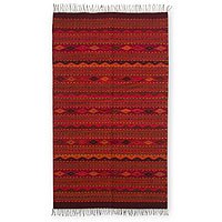 Zapotec wool rug,