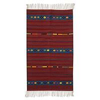 Zapotec wool rug,