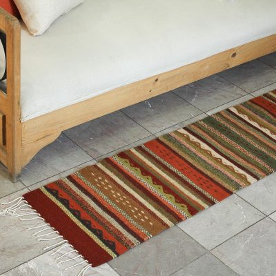 Zapotec wool runner, 'Zapotec Earth Heritage' (1.5x6) - Handmade Zapotec Wool Rug (1.5x6)