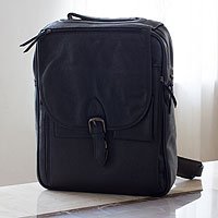 Men s leather messenger bag Out of Office in Black Mexico
