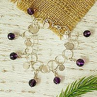 Amethyst charm bracelet,