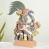 Ceramic sculpture Huitzilopochtli Mexico