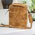 Leather tablet case, 'Honey Cyberspace' - Tan Leather Tablet Case thumbail