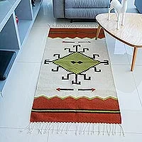 Zapotec wool rug,