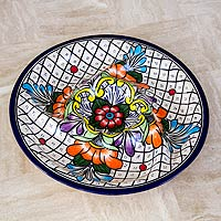 Ceramic appetizer platter Guanajuato Flora Mexico