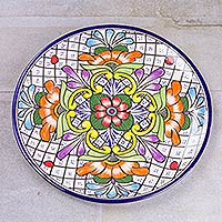 Ceramic platter Guanajuato Flora Mexico