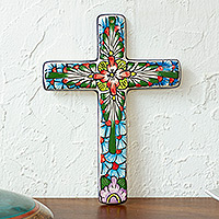 Ceramic cross, Jerusalem Rose