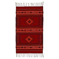 Zapotec wool rug,