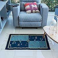 Zapotec wool rug,