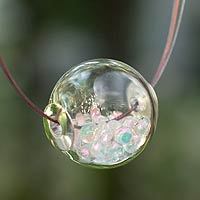 Dichroic art glass necklace,