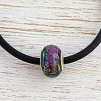 Dichroic art glass necklace,