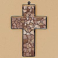 Marble mosaic cross,
