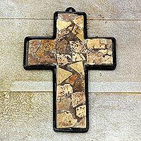 Marble mosaic cross,