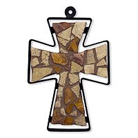 Marble mosaic cross,