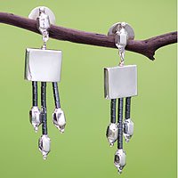 Hematite waterfall earrings,
