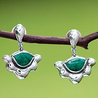 Chrysocolla dangle earrings,