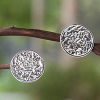 Sterling silver button earrings,