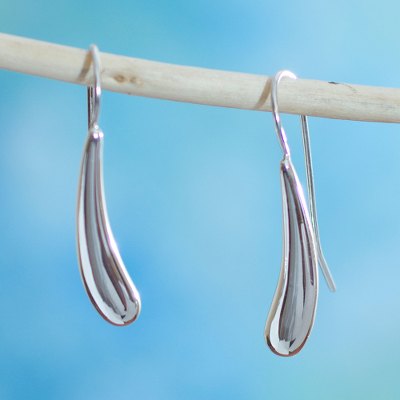 Sterling silver drop earrings, 'Forever Taxco' - Modern Sterling Silver Drop Earrings