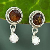 Amber dangle earrings,