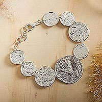 Sterling silver link bracelet,