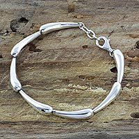 Sterling silver link bracelet,