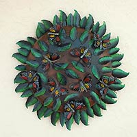Iron wall sculpture Monarch Butterfly Tree Mexico