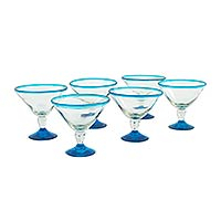 Martini glasses Azure Joy set of 6 Mexico