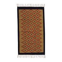 Zapotec wool rug, 'Path to the Sun' (2.5x5) - Zapotec wool rug (2.5x5)