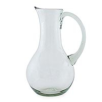 Blown glass pitcher Clarity Mexico