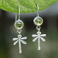Peridot dangle earrings Mexican Dragonfly Mexico