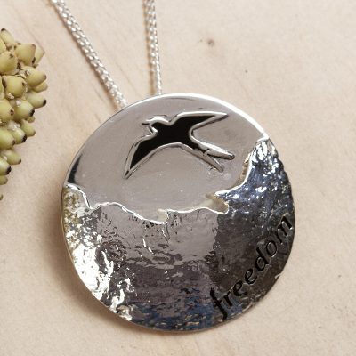 Sterling silver pendant necklace, Maya Freedom
