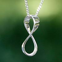 Sterling silver pendant necklace, 'Maya Infinity' - Hand Crafted Taxco Silver Pendant Necklace