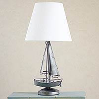 Recycled metal lamp Rustic Sailboat Mexico