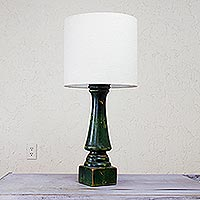 Pinewood table lamp Green Rancho Rustic Mexico