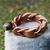 Braided leather bracelet, 'Crazy About You' - Brown Braided Leather Wristband Bracelet (image 2) thumbail