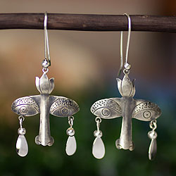 Sterling silver chandelier earrings, 'Mystical Vision' - Artisan Crafted Earrings Taxco Sterling Silver Jewelry