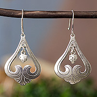 Sterling silver dangle earrings, 'Sweet Renewal' - Vintage Silver Earrings Crafted by Hand